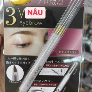 Chì kẻ chân mày 3 way eye brow 3 trong 1 Nhật Bản màu nâu