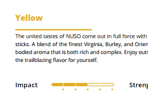 Heet Nuso Yellow - Lá thuốc tẩu: sự kết hợp thuốc lá Virginia, Burley và Oriental mang đến hương vị đa dạng.