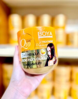Ủ tóc Boya Q10 màu vàng giúp dưỡng ẩm phục hồi và làm mềm tóc, dùng cho mọi loại da đầu