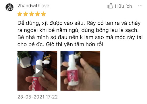 Review xịt tan ráy tai Clean Ears