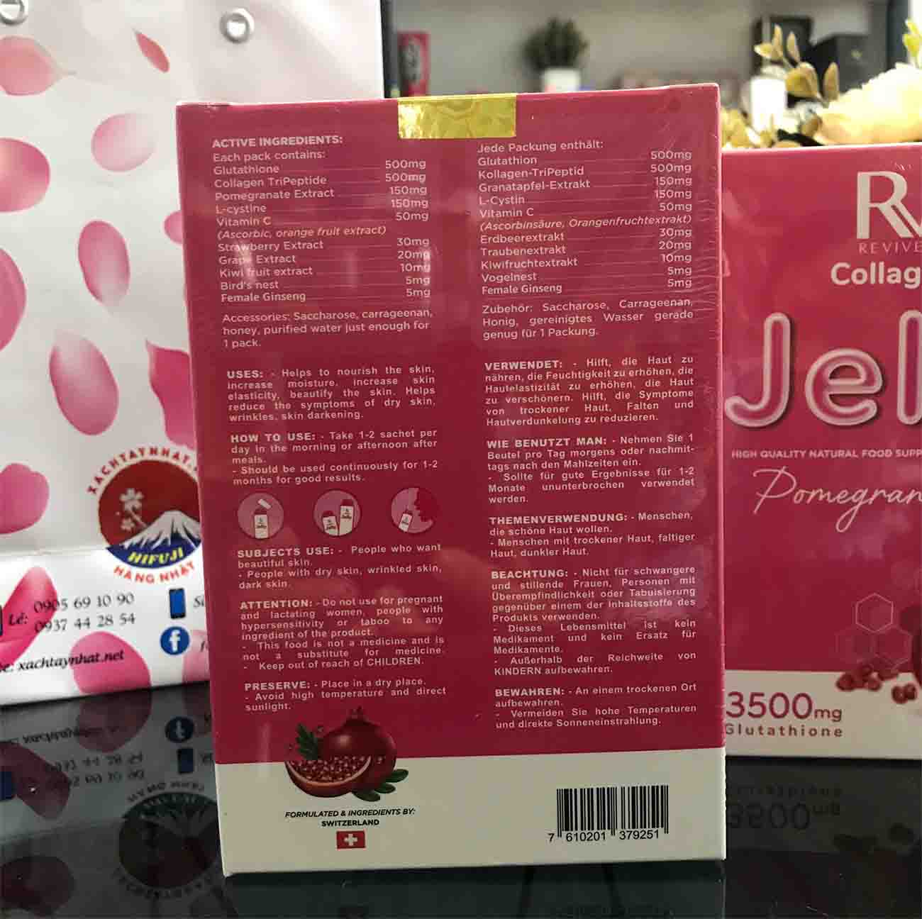 Thạch Lựu Trắng Da Revive Jelly Collagen Pomegranate