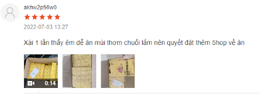 review thạch nghệ saffron vị chuối