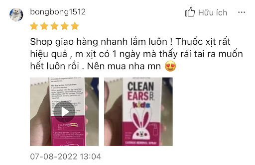 review xịt tai clean ears