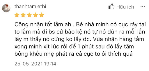 review xịt tan ráy tai cho bé có tốt không