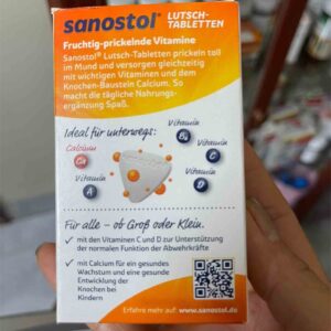 Ngậm bổ xung canxi và vitamin Sanostol Lutschtabletten của Đức 75 viên