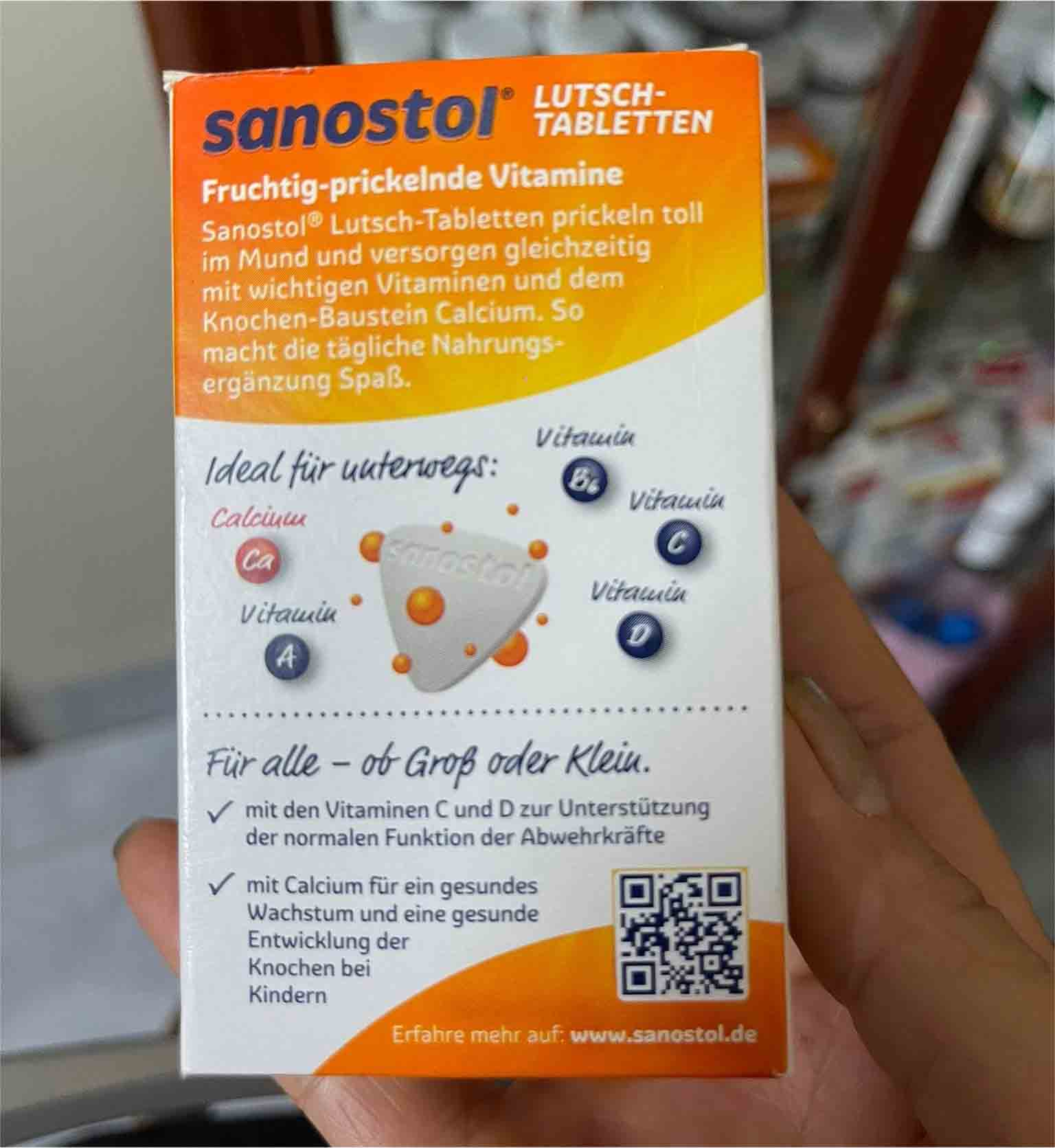 Ngậm bổ xung canxi và vitamin Sanostol Lutschtabletten của Đức 75 viên