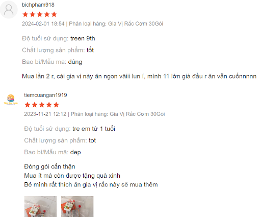 review Làm gia vị rắc com cho be