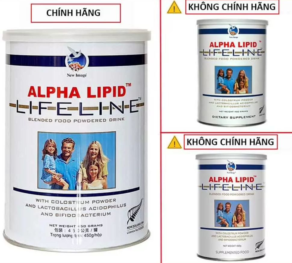 phân biệt sữa alpha lipid thật giả