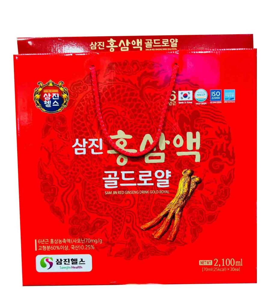 Samjin Tea Nước Hồng Sâm Samjin Red Ginseng Drink Gold Royal 30 gói x 70ml ...
