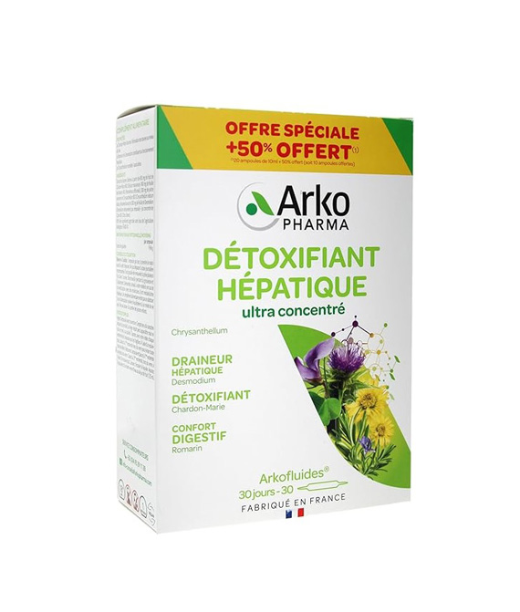 Hỗ trợ thải độc gan Arkopharma Detoxifiant Hepatique Ultra Concentre