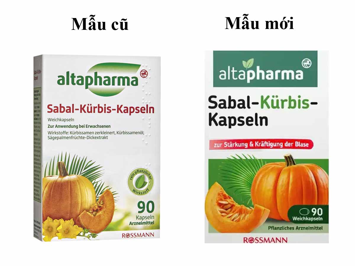 hỗ trợ tiểu đêm Altapharma Sabal Kürbis Kapseln mẫu mới