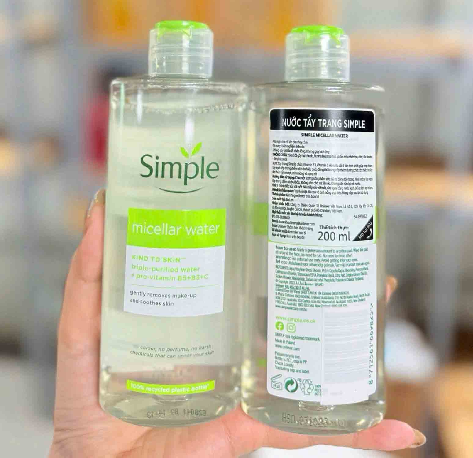 Simple Kind To Skin Micellar Water xanh lá