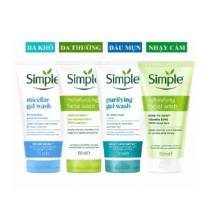 Sữa rửa mặt Simple dạng gel