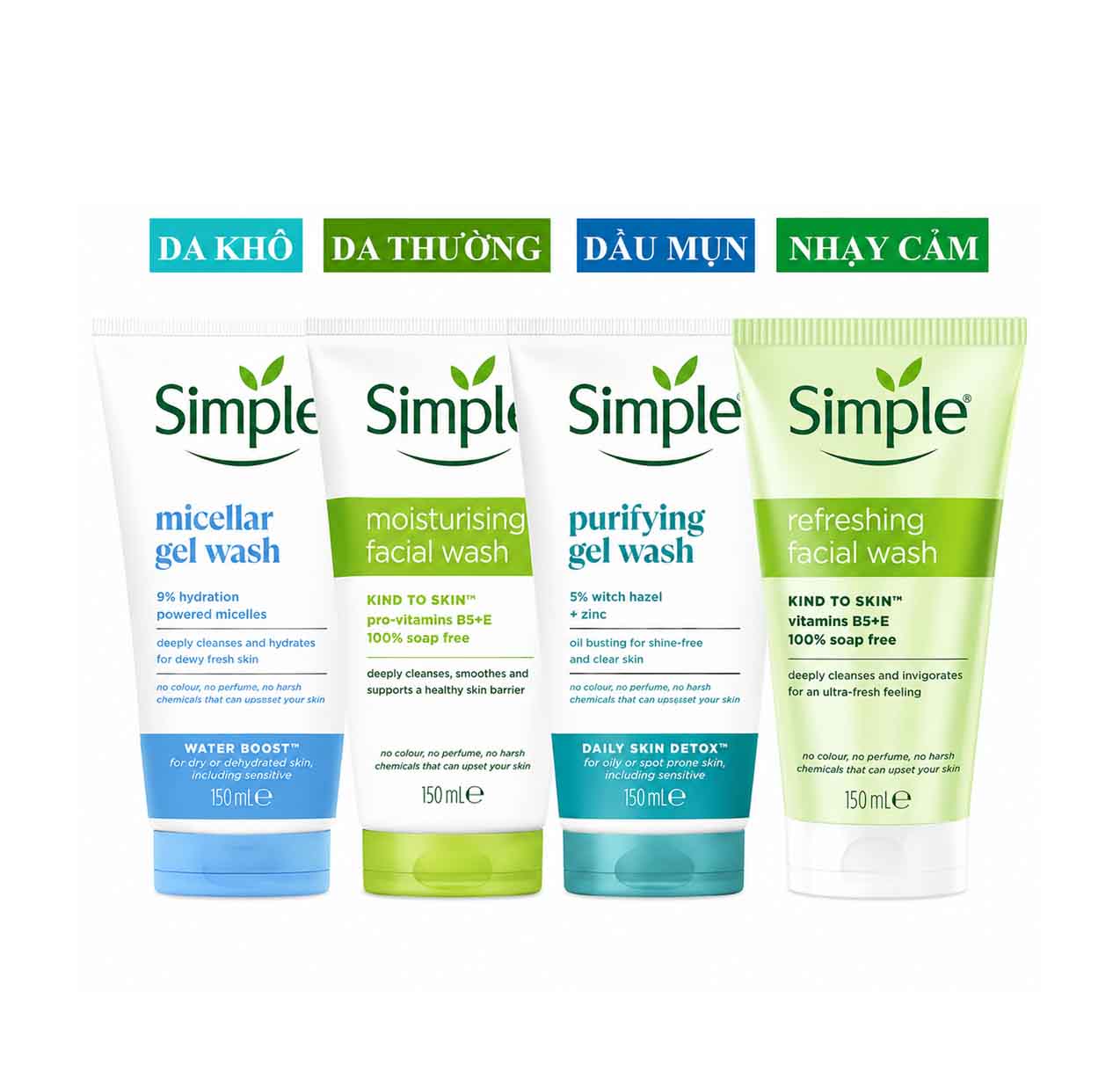 Sữa rửa mặt Simple dạng gel