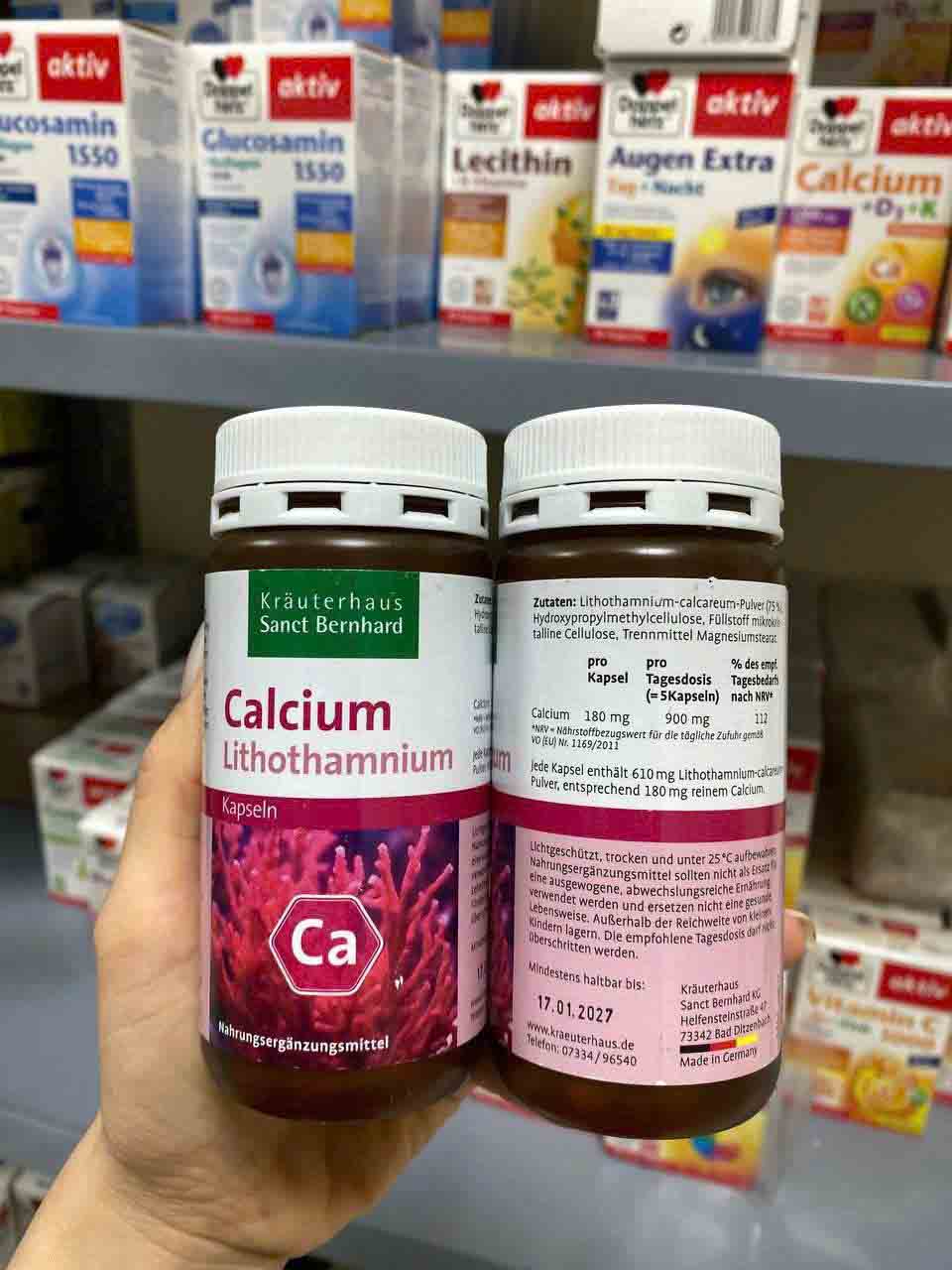 Viên uống Calcium Lithothamnium Kapseln mẫu mới