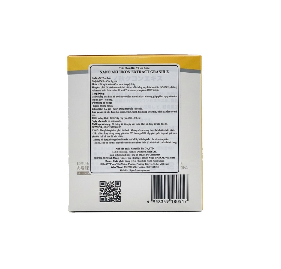 Aki Ukon Nano Lipo Turmeric 60 gói