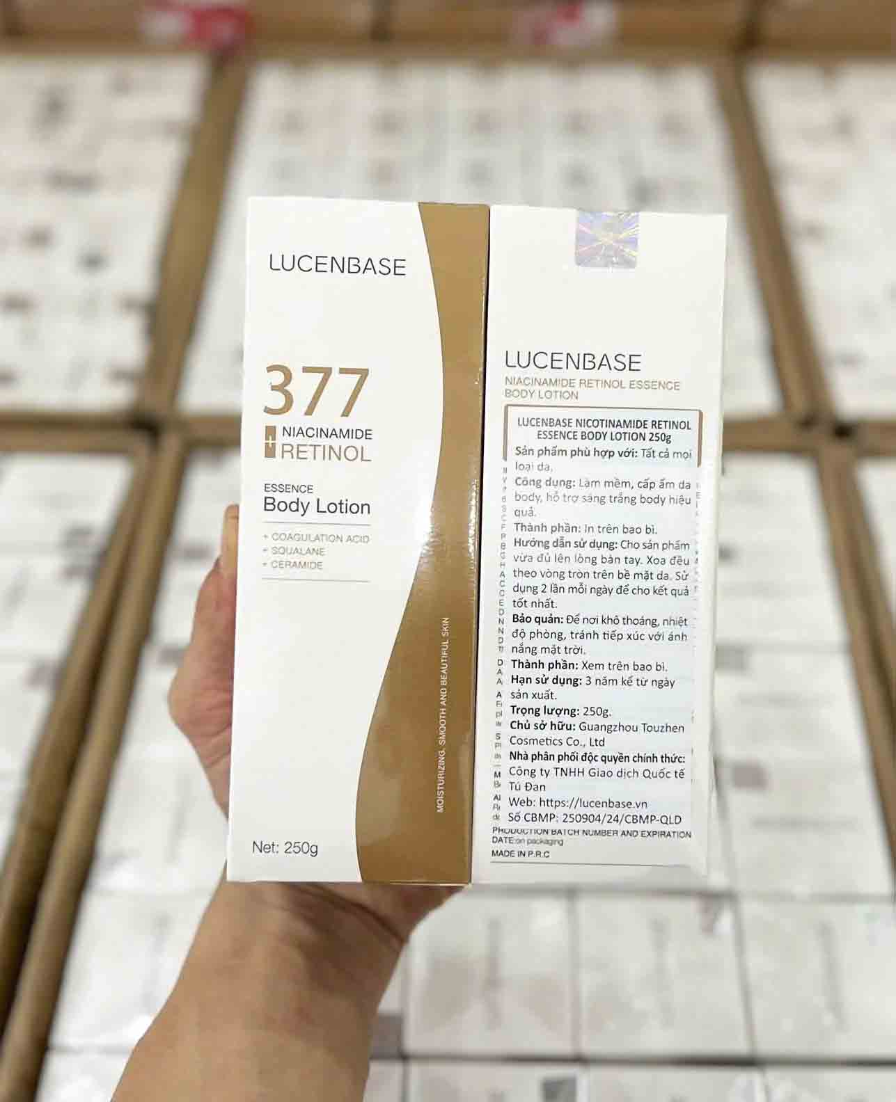 Sữa dưỡng thể 377 Lucenbase Niacinamide Retinol Body Lotion