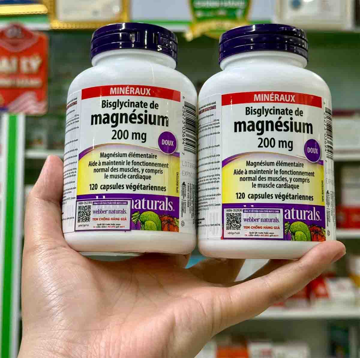 Viên uống bổ sung Magnesium Bisglycinate 200mg Webber Naturals