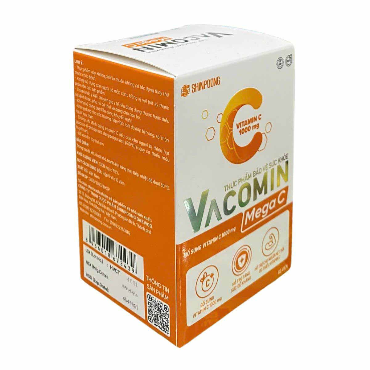 Viên bổ sung Vitamin C Vacomin Mega C 1000mg