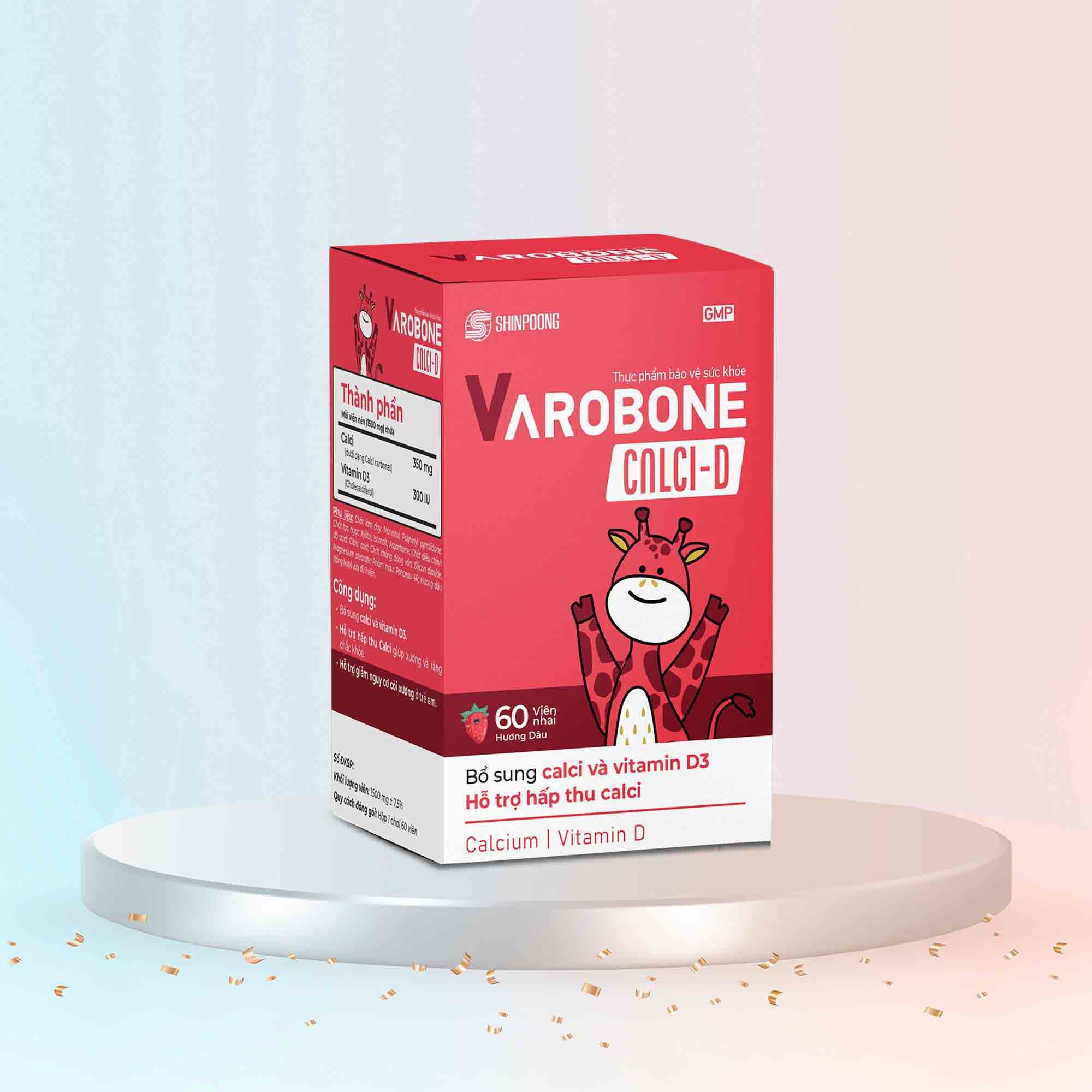 Viên nhai bổ sung canxi cho bé Varobone Calci-D Shinpoong