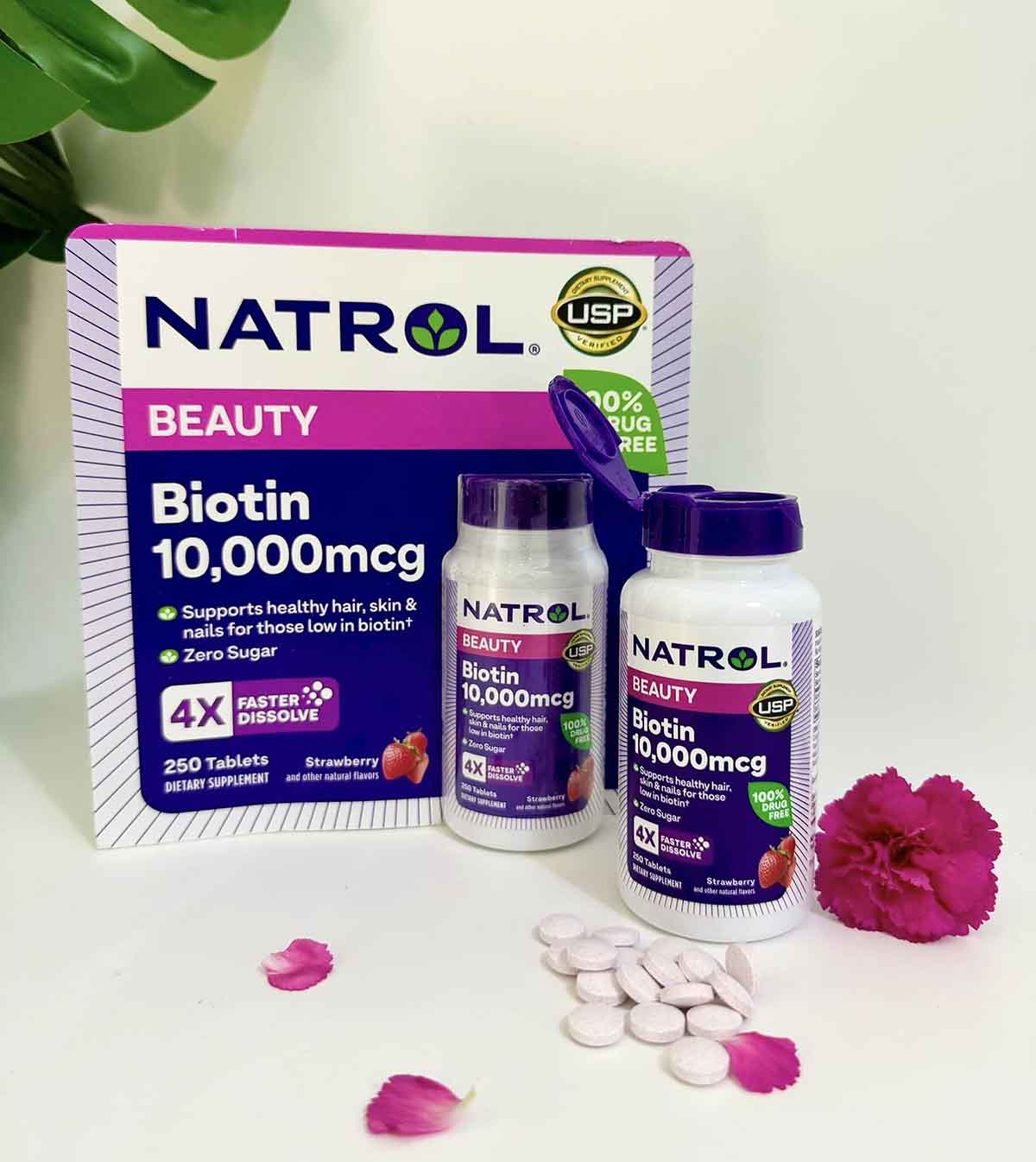 Natrol Beauty Biotin 10000mcg 4x