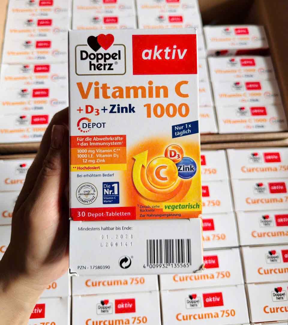 Viên uống Doppelherz Vitamin C D3 Zink Đức