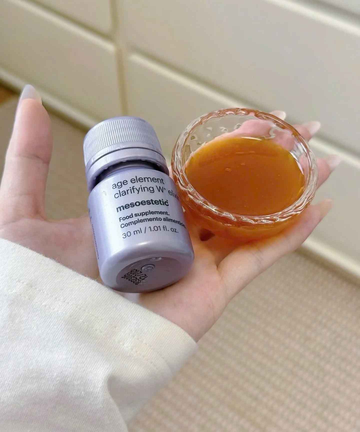 Nước hỗ trợ sáng da Mesoestetic Age Element Clarifying W+ Elixir 6 chai