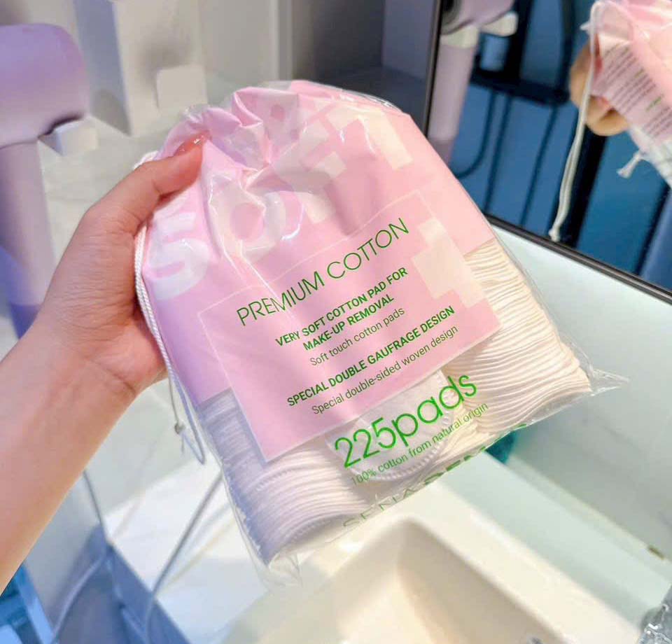 Bông tẩy trang Senademar Ultra Soft Premium Cotton 225 Miếng