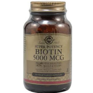 Viên hỗ trợ da móng tóc Solgar Super Potency Biotin 5000 mcg