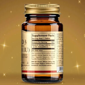 Viên uống hỗ trợ xương, răng Solgar Vitamin D3 1000iu