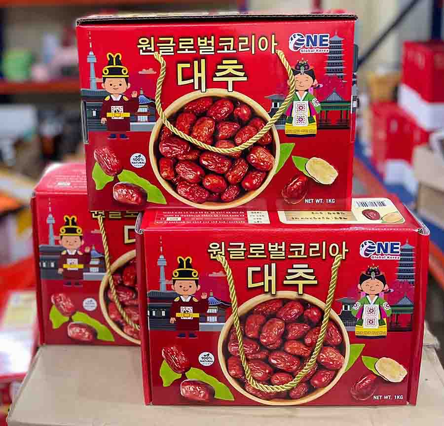 táo đỏ sấy khô hàn quốc 1kg one global