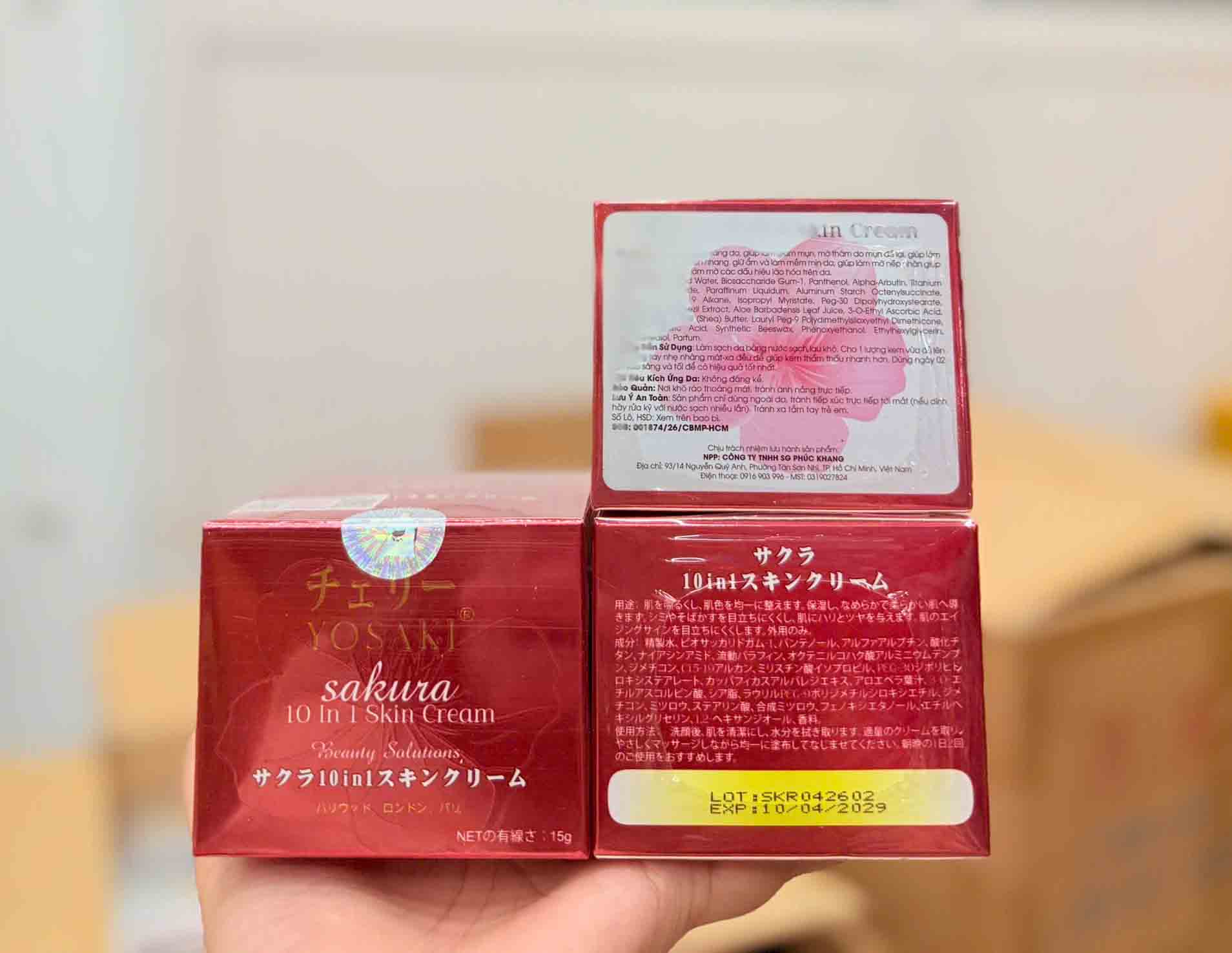 Kem hoa anh đào Yosaki Sakura 10 in 1 Skin Cream
