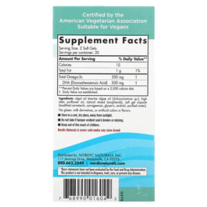 Viên uống dầu tảo DHA Nordic Naturals ALGAE DHA