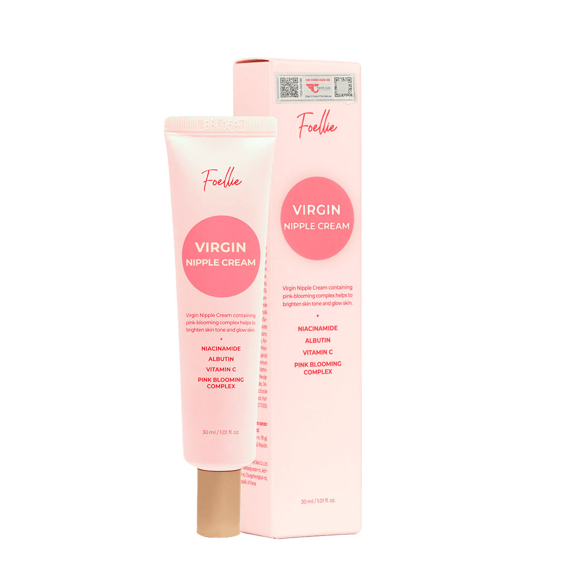Kem làm hồng nhũ hoa vùng kín Foellie Virgin Nipple Cream