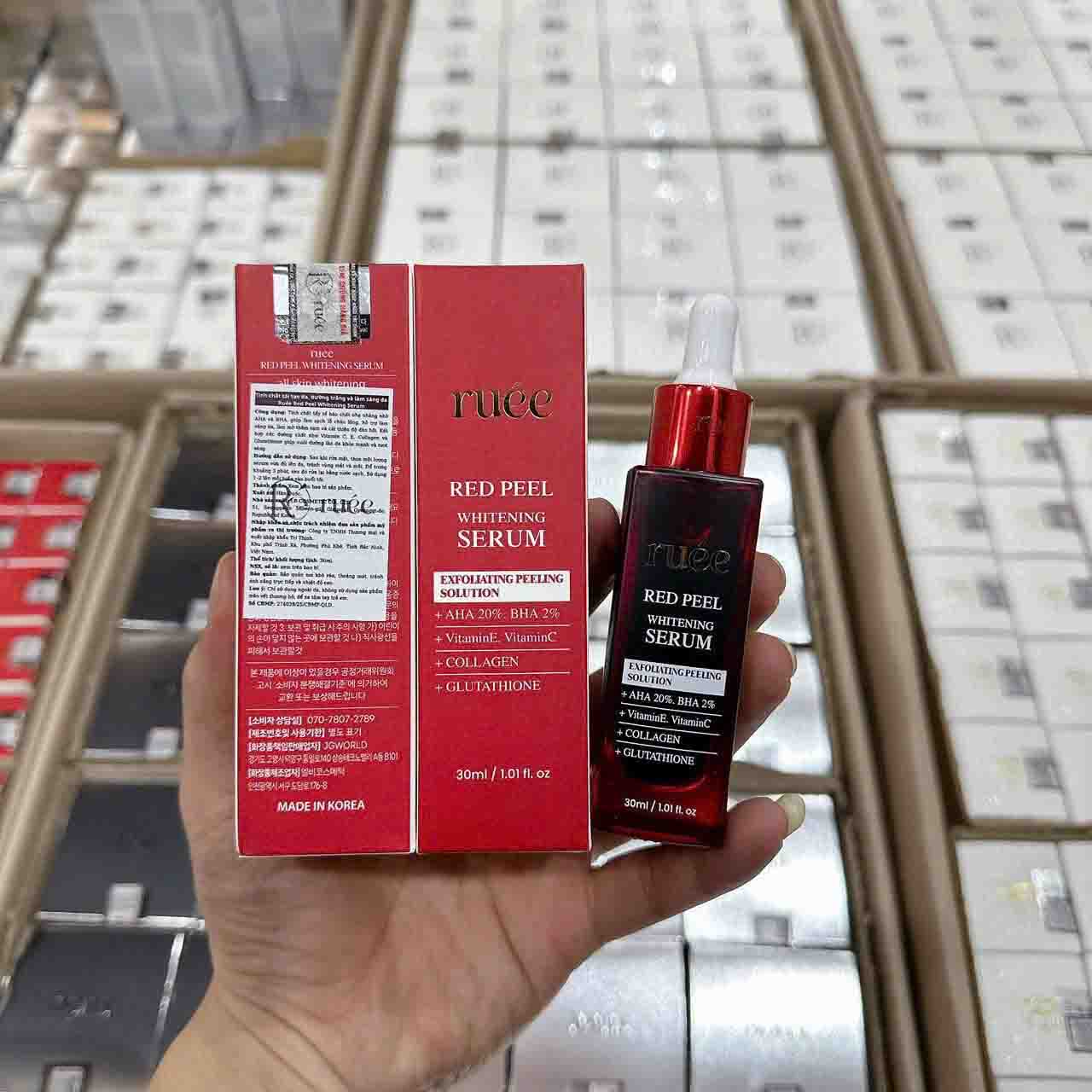 Serum peel da sinh học Ruee Red Peel Whitening Serum 30ml