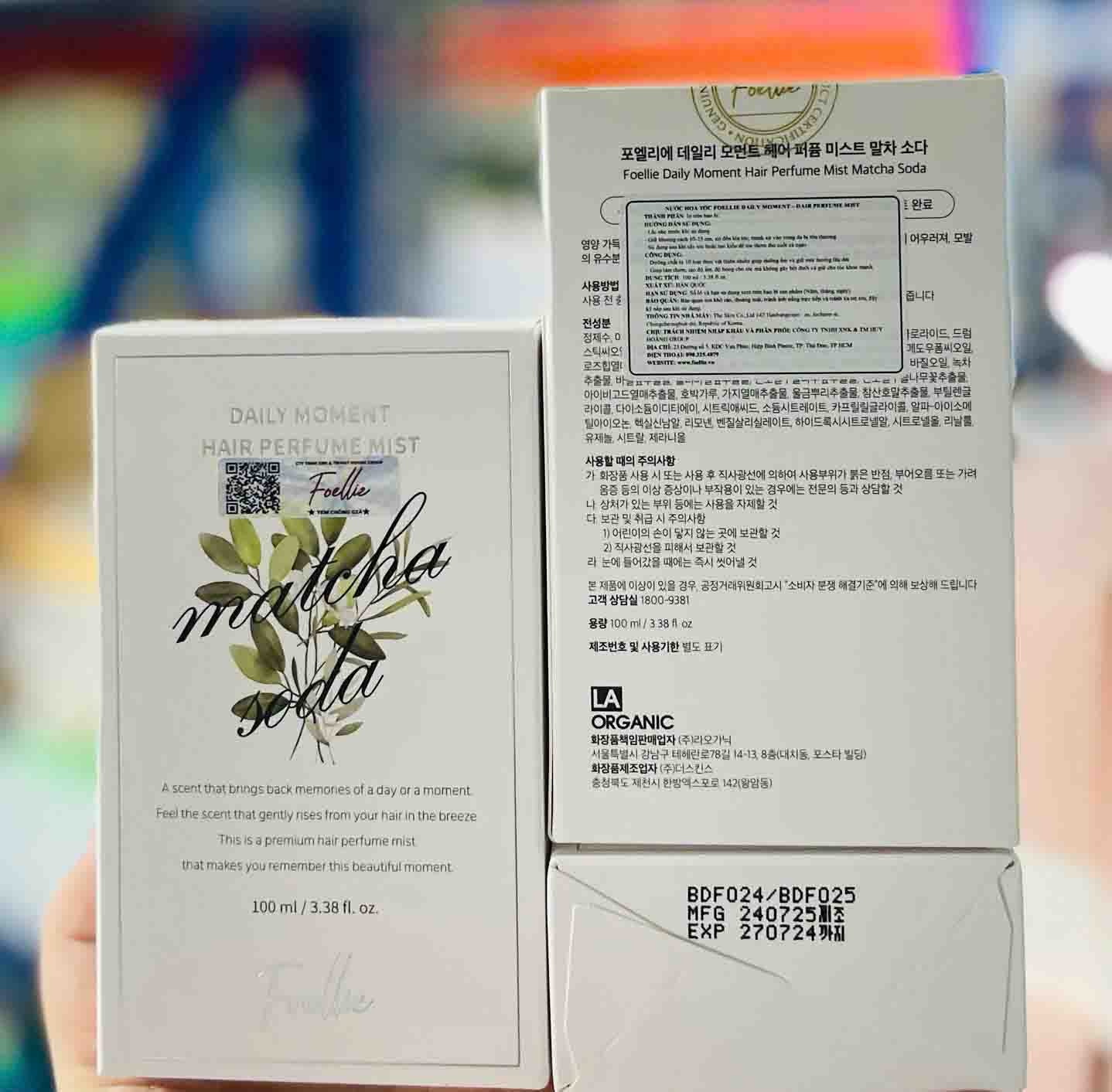 nước hoa tóc foellie matcha soda