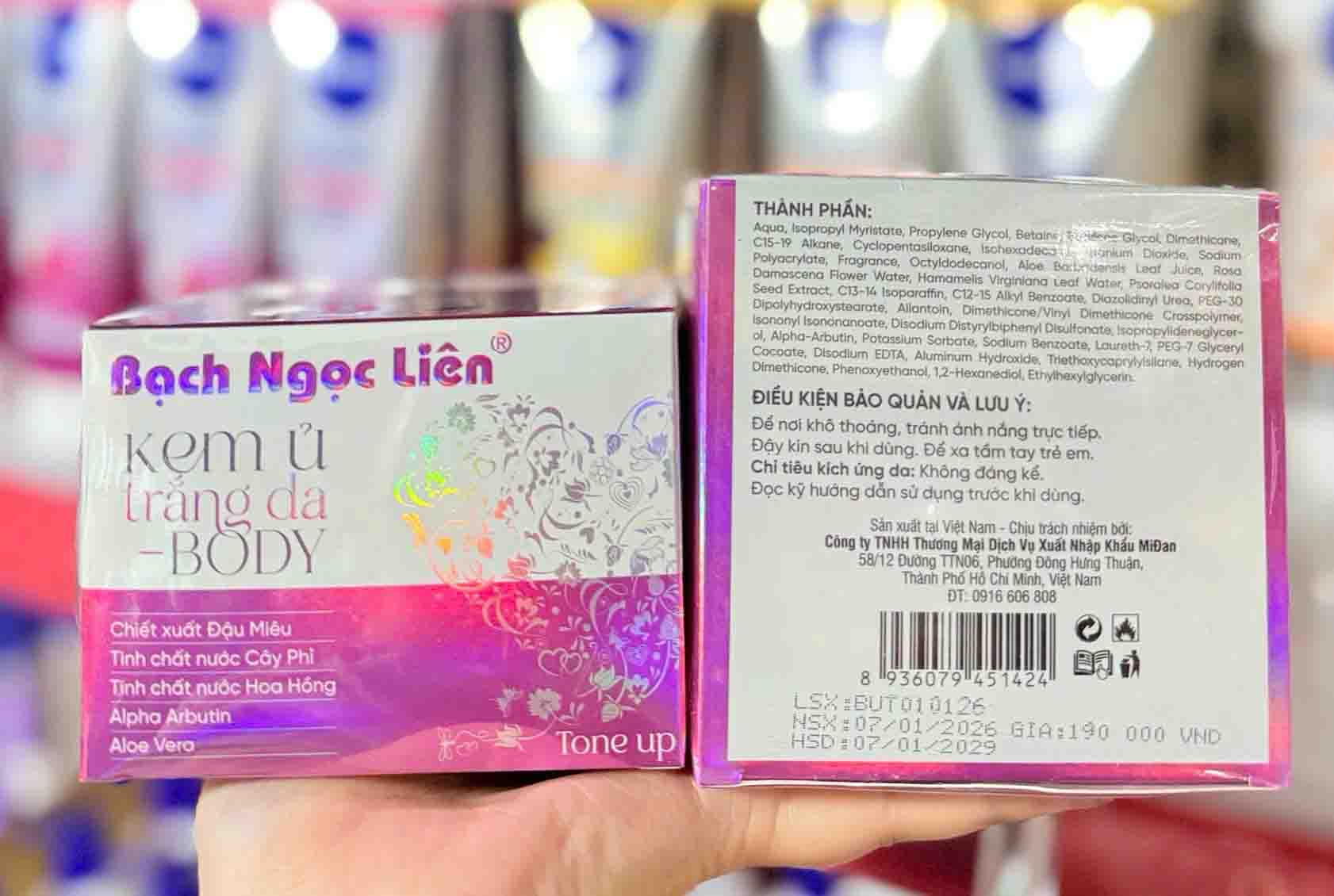 Kem ủ trắng da body Bạch Ngọc Liên Tone Up
