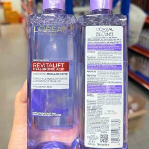 Nước tẩy trang Loreal màu tím Revitalift Hyaluronic Acid Hydrating Micellar Water