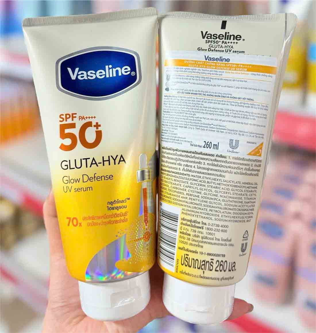 Vaseline Gluta-Hya Glow Defense UV Serum SPF50+ PA++++ 260ml