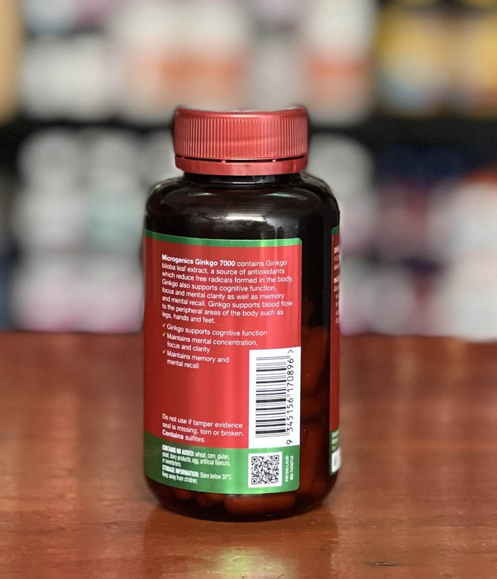 Viên uống bổ não Microgenics Ginkgo 7000 Úc