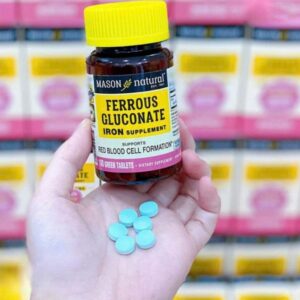 Viên uống bổ sung sắt hữu cơ Mason Natural Ferrous Gluconate