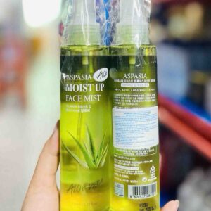 Xịt khoáng nha đam Aspasia Moist Up Face Mist Aloe (màu xanh lá)