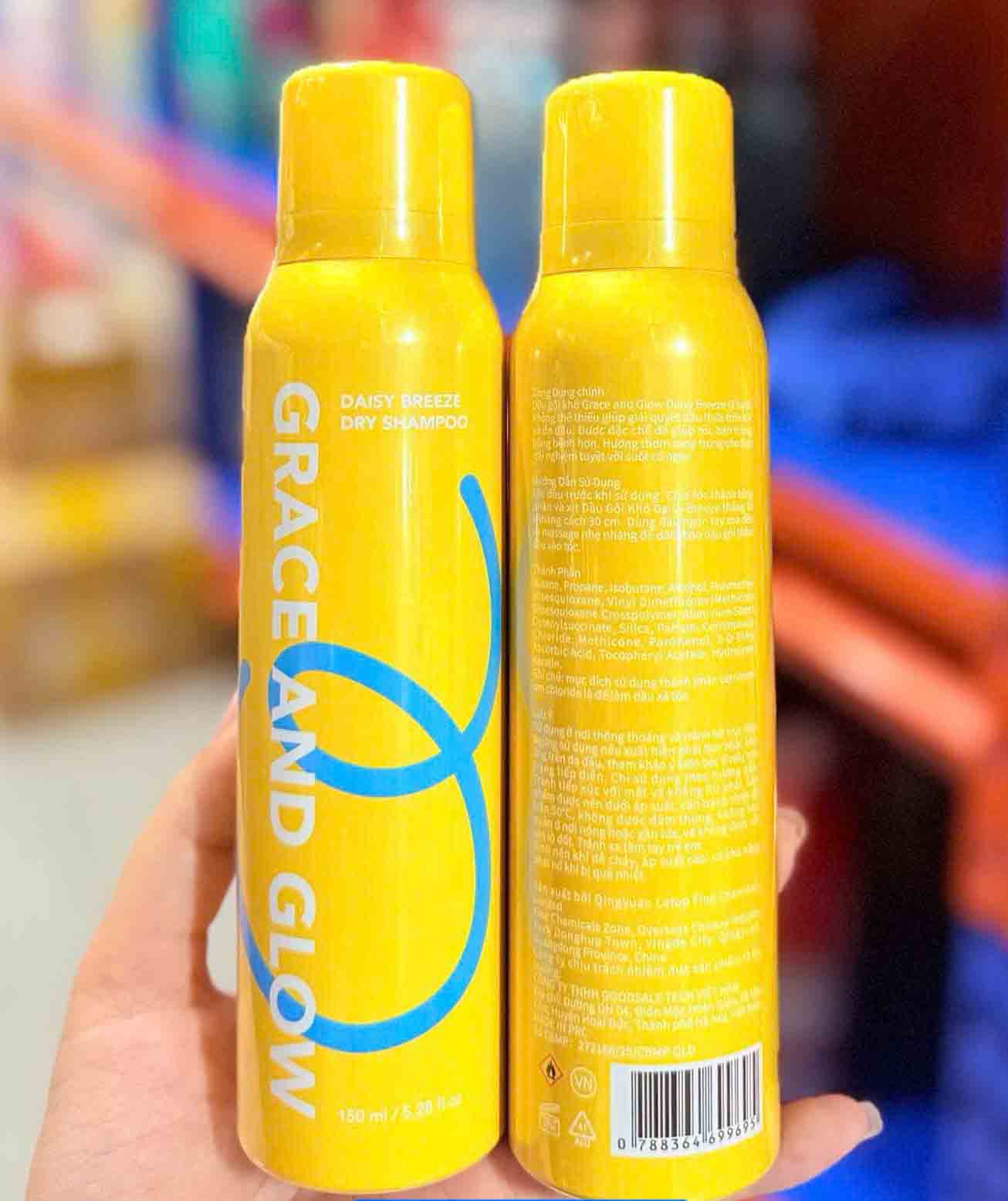 dầu gội khô grace and glow vàng