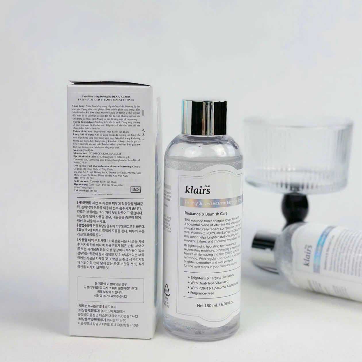 Nước hoa hồng Klairs Freshly Juiced Vitamin Essence Toner 180ml