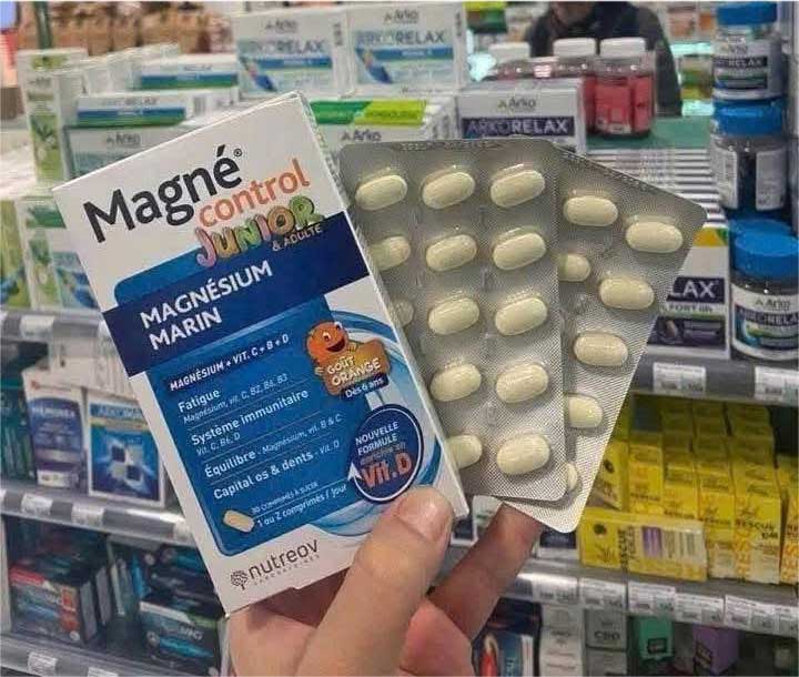 Viên ngậm Nutreov Magne Control Junior Magnesium Marin