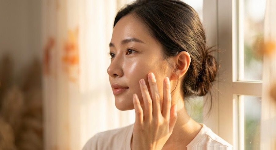 Đánh giá kết cấu mỏng nhẹ của tinh chất dưỡng trắng Pretty Skin trên nền da thực tế