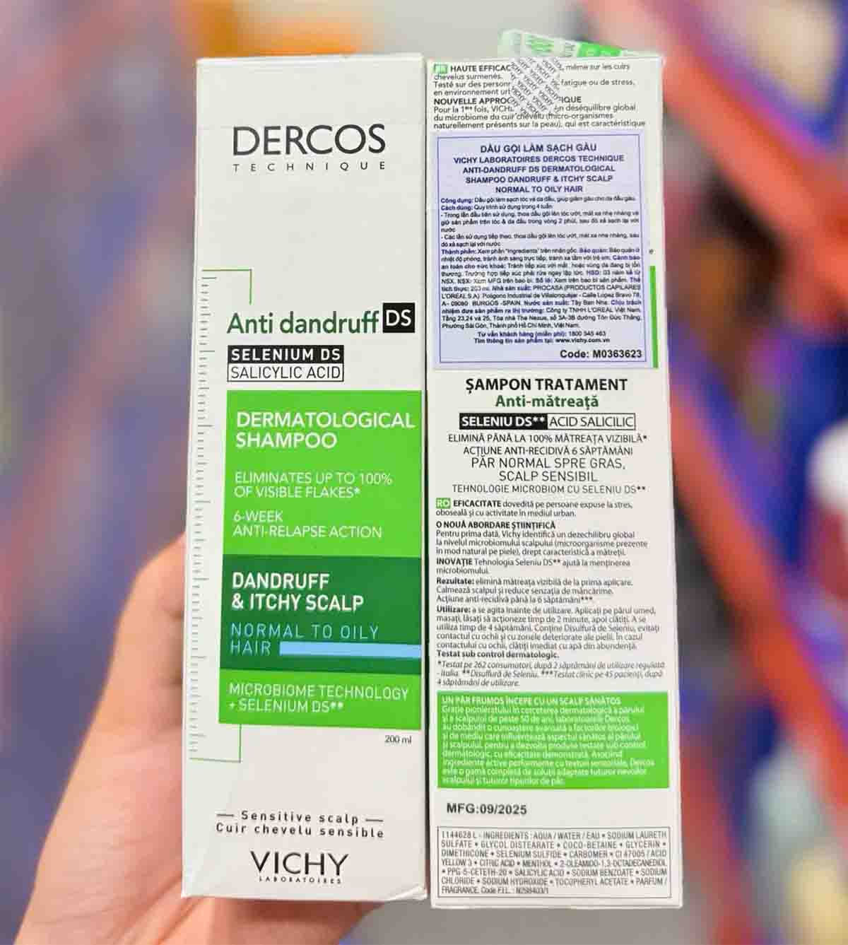 dầu gội dercos xanh 200ml