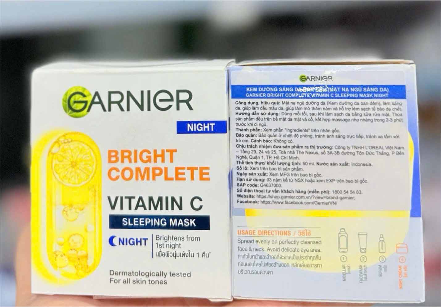 garnier bright complete vitamin c sleeping mask