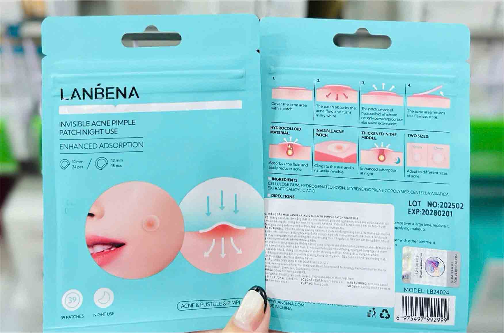 miếng dán mụn lanbena ban đêm