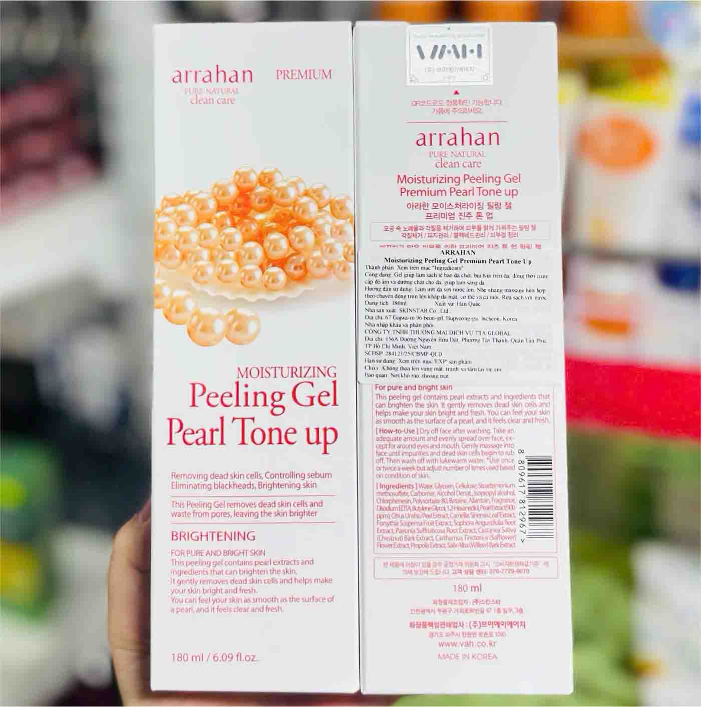 tẩy da chết arrahan pearl tone up
